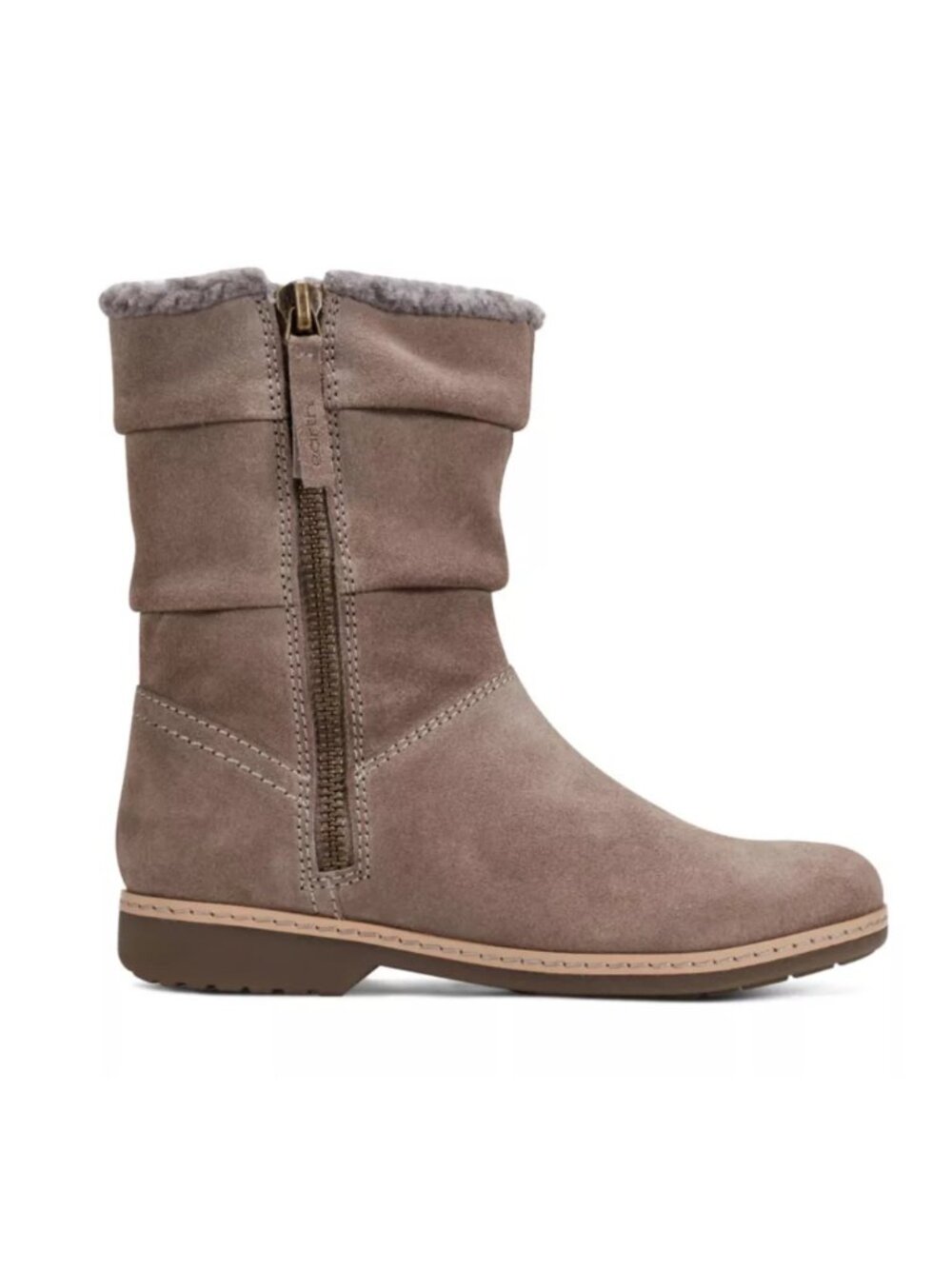 Earth Hyland Cozy Water Repellent Suede Boots Dark Gray Faux Fur Winter - 7.5M